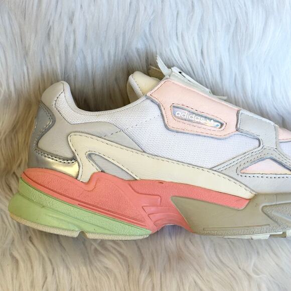 ADIDAS Falcon Zip Sneakers Chunky Low Top Retro EG6740 Tactile Rose/ White - Picture 9 of 10